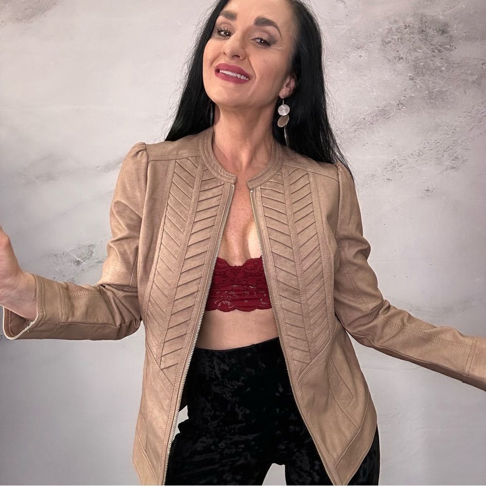 Mark Alan New York faux leather lined jacket coat